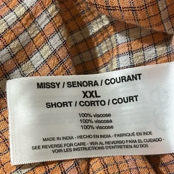 Nine West Women’s Hi-Lo Roll Tab Sleeves Top Tunic Striped Size XXL - Picture 9 of 9